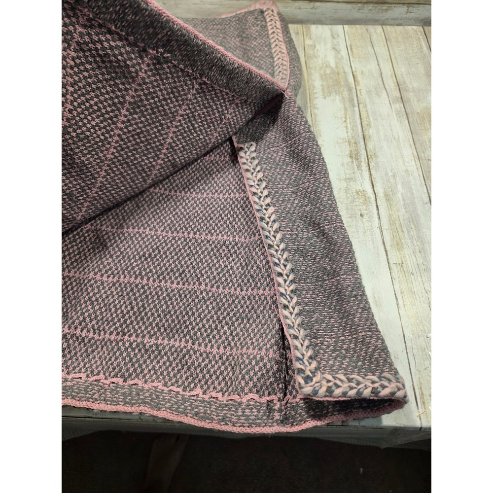 Adolfo Saks Fifth Avenue 3pc Suit Wool Knit Jacket Skirt Silk Blouse Pink Grey - Picture 10 of 16